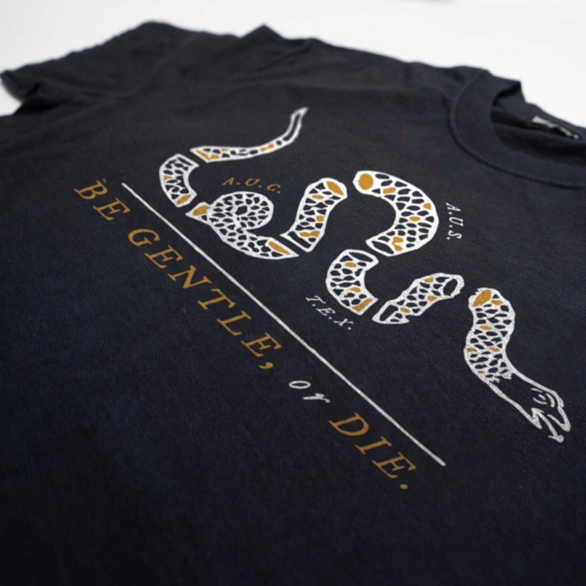 Be Gentle, or Die - Heavyweight Black Tee - T-Shirt - Austin Unicorn Club Apparel