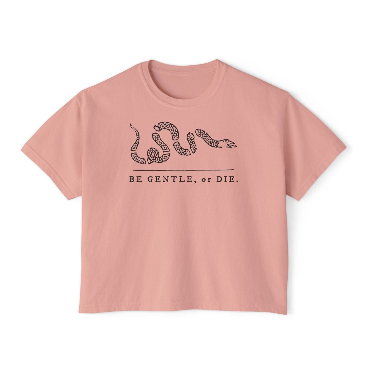 Be Gentle, or Die - Semi - Crop Boxy Tee - Women's - T-Shirt - Austin Unicorn Club - Design & Apparel