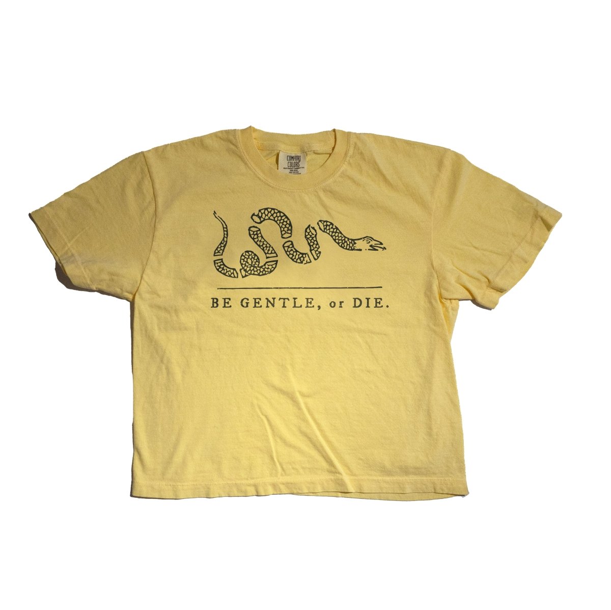 Be Gentle, or Die - Semi - Crop Boxy Tee - Women's - T-Shirt - Austin Unicorn Club - Design & Apparel