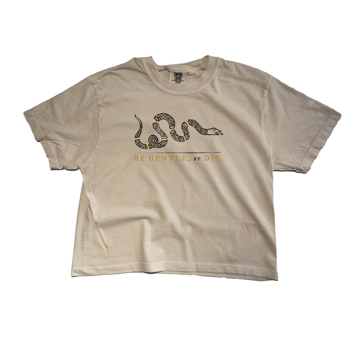 Be Gentle, or Die - Semi - Crop Boxy Tee - Women's - T-Shirt - Austin Unicorn Club - Design & Apparel