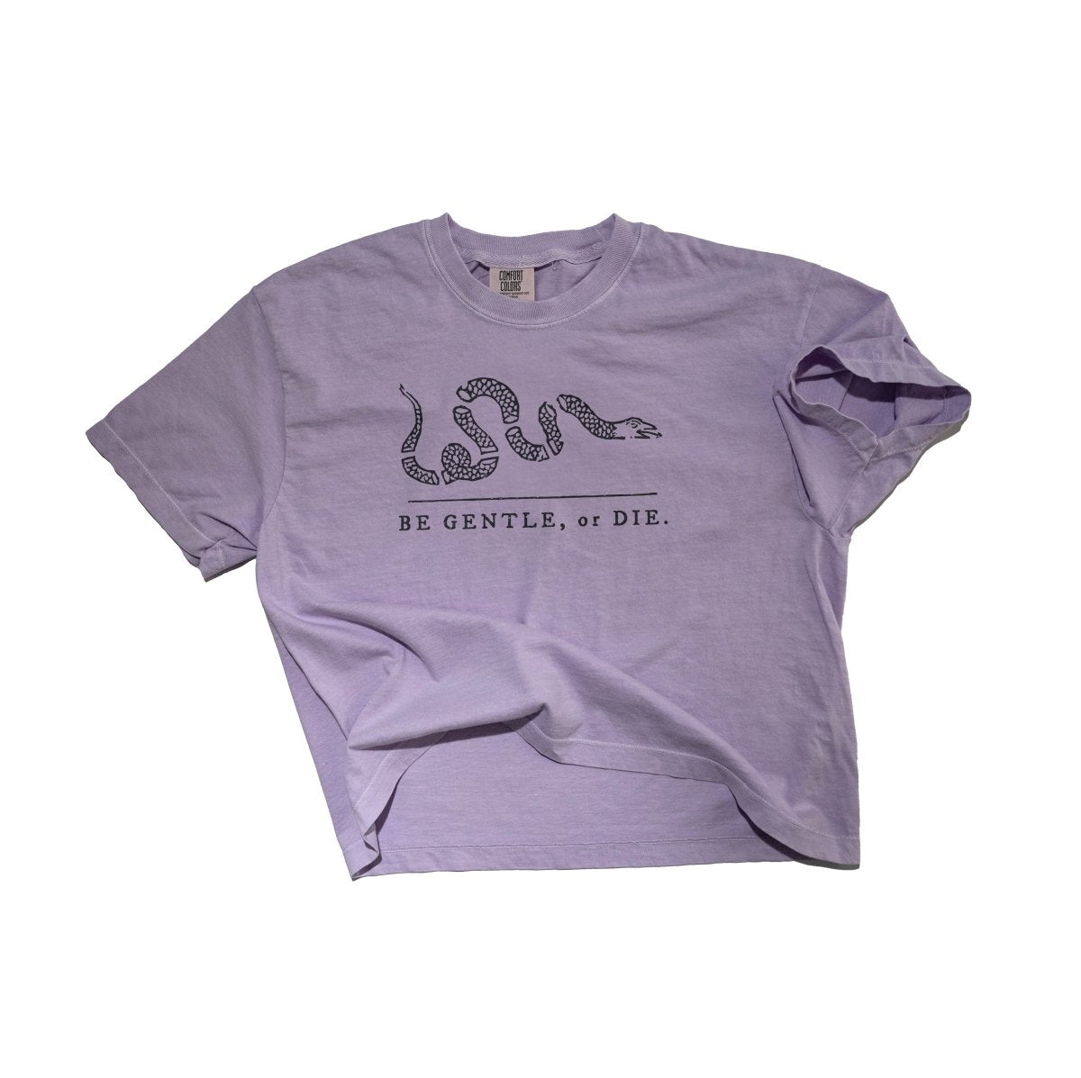 Be Gentle, or Die - Semi - Crop Boxy Tee - Women's - T-Shirt - Austin Unicorn Club - Design & Apparel